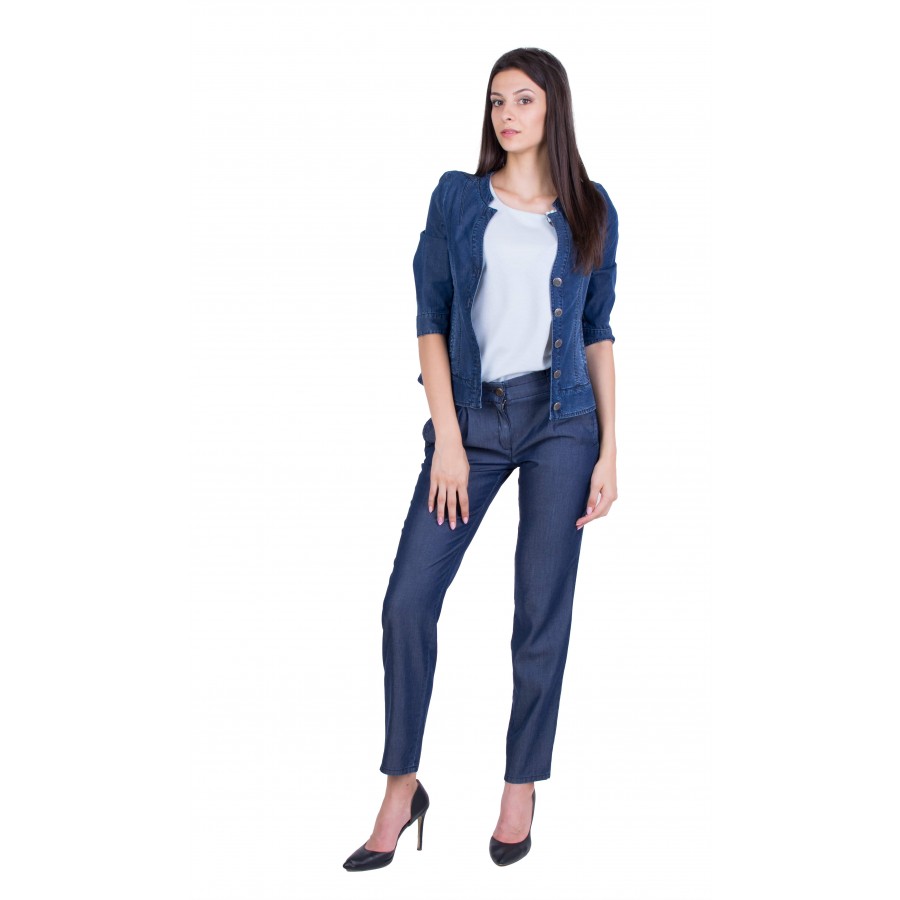 Women s Jacket Set with Denim Pants